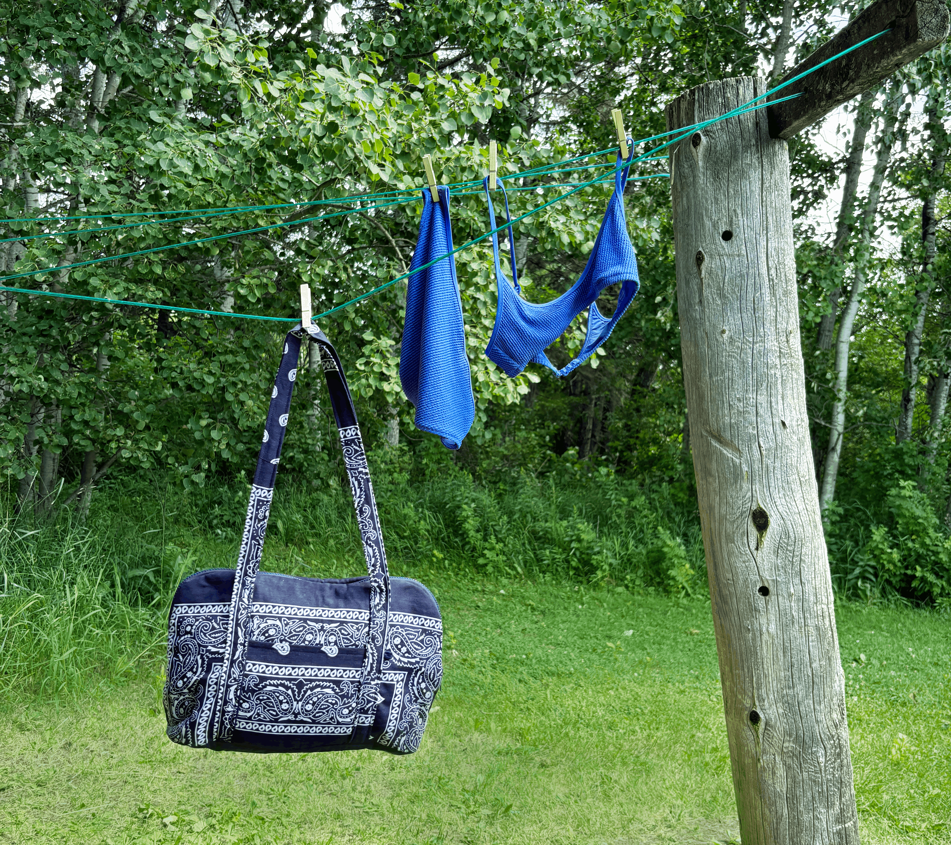 Navy Bandana Bowler Purse